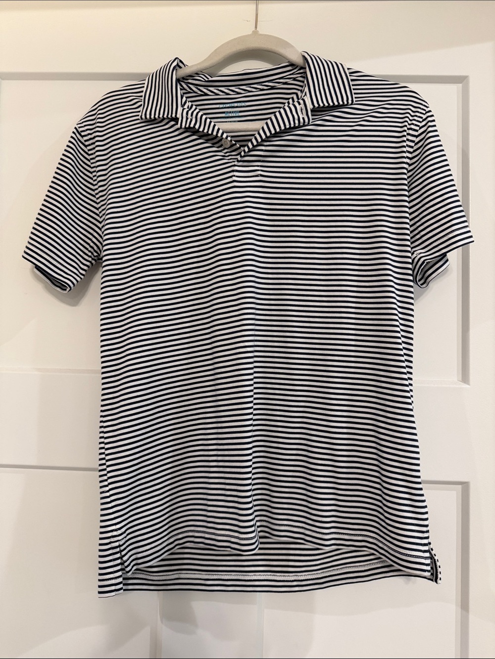 Crewcuts navy & White Striped Polo
